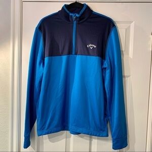 Callaway Men's 1/4 Zip Pullover Sweatshirt Medium With Pockets Blue